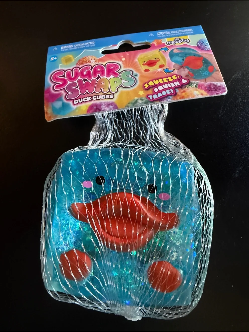 New Orb Curiosities Sugar Swap Duck Cubes Blue Squishy Glitter Toy 5+ Squeeze